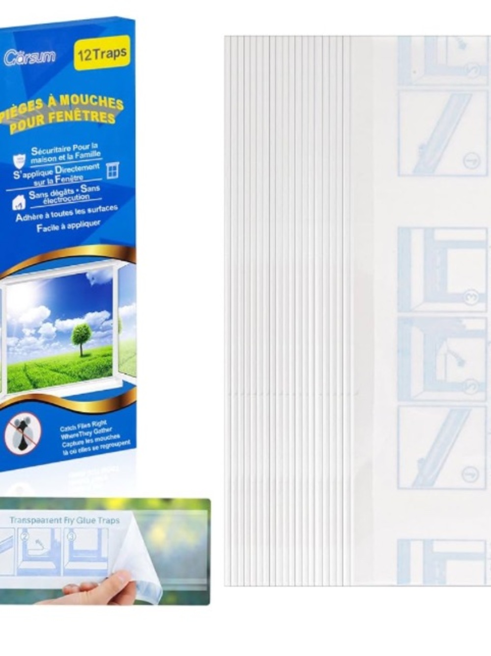 Garsum Clear Window Fly Traps - White set of 2 (8 traps) home